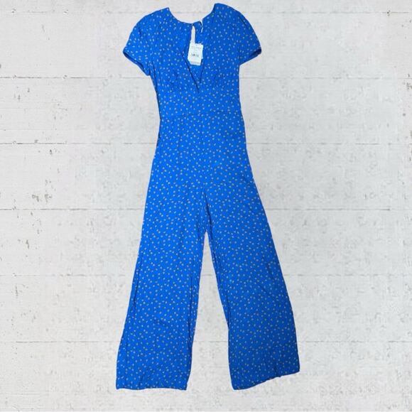 NWT Free People Mia Jumpsuit Blue Floral Size 0 - Picture 3 of 13